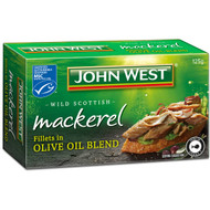 5 PACK of John West Mackerel Fillets In Olive Oil 125g