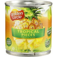 5 PACK of Golden Circle Pineapple Pieces Unsweetened 425g