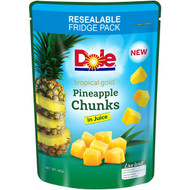 5 PACK of Dole Tropical Gold Pineapple Chunks In Juice 400g