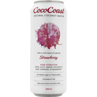 5 PACK of Cococoast Natural Coconut Water Strawberry 500ml