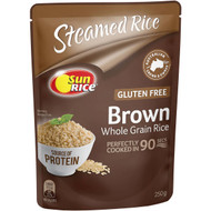 5 PACK of Sunrice Microwave Medium Grain Brown Rice In 90 250g