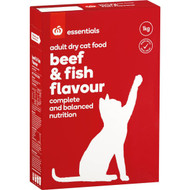 5 PACK of Essentials Cat Food Beef & Fish 1kg