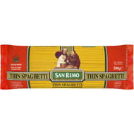 5 PACK of San Remo Thin Spaghetti No. 4 500g