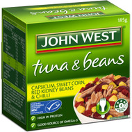 5 PACK of John West Tuna Beans Capsicum Corn & Chilli 185g