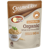 5 PACK of Sunrice Brown Rice Steamed Organic 250g