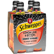5 PACK of Schweppes Lemon Lime Bitters Zero Sugar 4 pack