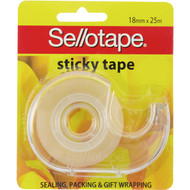 5 PACK of Sellotape Sticky Tape Abs Dispenser 18mmx25m