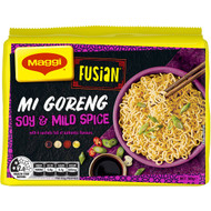 5 PACK of Maggi Fusian 2 Minute Instant Soy & Mild Noodle 5 pack