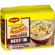 5 PACK of Maggi 2 Minute Instant Wholegrain Beef Noodles 5 pack