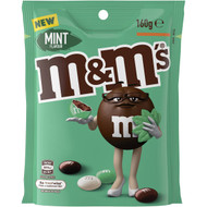 5 PACK of M&m's Mint Medium Pouch 160g