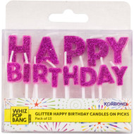 5 PACK of Korbond Happy Birthday Candle On Picks Glitter 13 pack