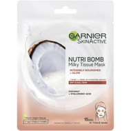 5 PACK of Garnier Skinactive Nutri Bomb Milky Tissue Mask Coconut