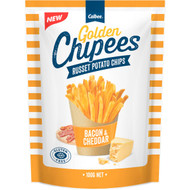 5 PACK of Calbee Golden Chipees Bacon & Cheddar 100g
