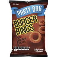 5 PACK of Burger Rings Burger Snacks Party Size Bag 220g