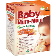 5 PACK of Baby Mum Mum Organic Rice Rusk Sweet Potato & Carrot 18pk 36g