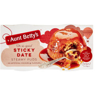 5 PACK of Aunt Betty's Sticky Date Steamy Puds 2x95g