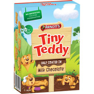 5 PACK of Arnott's Tiny Teddy Biscuits Honey Chocolate Coated 200g