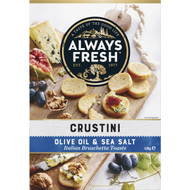 5 PACK of Always Fresh Crustini Crispbread Olive & Sea Salt 120g