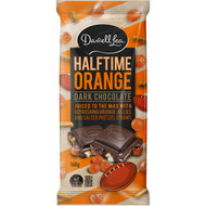 5 PACK of Darrell Lea Halftime Orange Dark Chocolate Block 160g