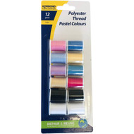 5 PACK of Korbond Polyester Thread Pastel Colours 14m 12 pack