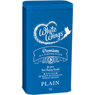 5 PACK of White Wings Plain Flour Tin  1kg