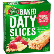 5 PACK of Mother Earth Golden Baked Oaty Slice Raspberry Chocolate 6pk 240g