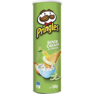5 PACK of Pringles Sour Cream And Onion Chips 134g