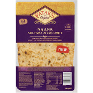 5 PACK of Patak's Sultana & Coconut Naan 2 pack