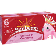 5 PACK of Sunbeam Sultanas & Cranberry 6 pack