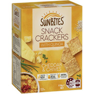 5 PACK of Sunbites Crackers With Quinoa Cheddar & Chives 110g