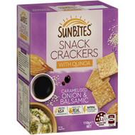 5 PACK of Sunbites Crackers With Quinoa Onion & Balsamic Vinegar 110g