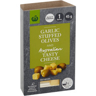 5 PACK of WW Tasty Cheese & Garlic Stuffed Olives 45g