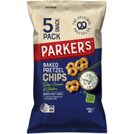 5 PACK of Parker's Baked Pretzels Chips Multipack Sour Cream & Chives 25g x5 pack