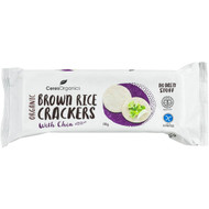 5 PACK of Ceres Brown Rice Crackers With Chia 115g