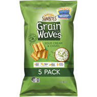 5 PACK of Sunbites Grain Waves Snacks Multipack Sour Cream & Chives Share Pack 5 pack