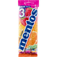 5 PACK of Mentos Fruit Chews 3 pack