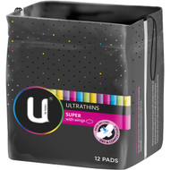 5 PACK of U By Kotex Ultrathin Pads Super With Wings 12pk