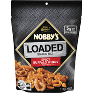 5 PACK of Nobby's Spicy Buffalo Wings Snack Mix Peanuts, Pretzels 110g