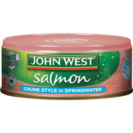 5 PACK of John West Skin & Boneless Salmon In Springwater 130g