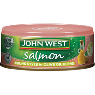 5 PACK of John West Skin & Boneless Salmon In Oil 130g