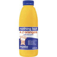 5 PACK of Nudie Nothing But Orange Pulp Free 400ml