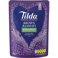 5 PACK of Tilda Microwave Steamed Brown Basmati Rice 250g