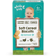 5 PACK of Whole Kids Organic Soft Cereal Biscuits - Oatmeal 120g