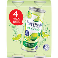 5 PACK of Waterfords Lite & Fruity Tahitian Lime 250ml x4 pack