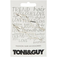 5 PACK of Toni & Guy Geom Hair Barrette Silver 2pk