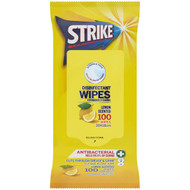 5 PACK of Strike Disinfectant Wipes Lemon 100 Pack