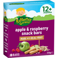 5 PACK of Rafferty's Garden Fruit Snack Bar 12 Months+ Apple & Raspberry 128g