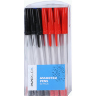 5 PACK of Paperclick Assorted Pens With Lid 50 pack