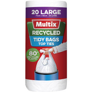 5 PACK of Multix Recycled Tidy Bags Top Ties Large 20 pack