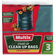 5 PACK of Multix Drawtight Stand Up Garbage Bags 3 pack